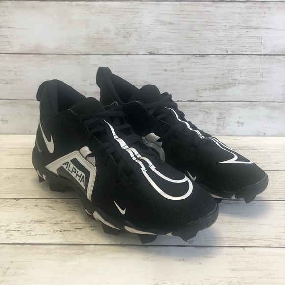 NIKE ALPHA Menace 3 Shark Men’s Black/White Football Cleats Size 7 - Picture 2 of 15